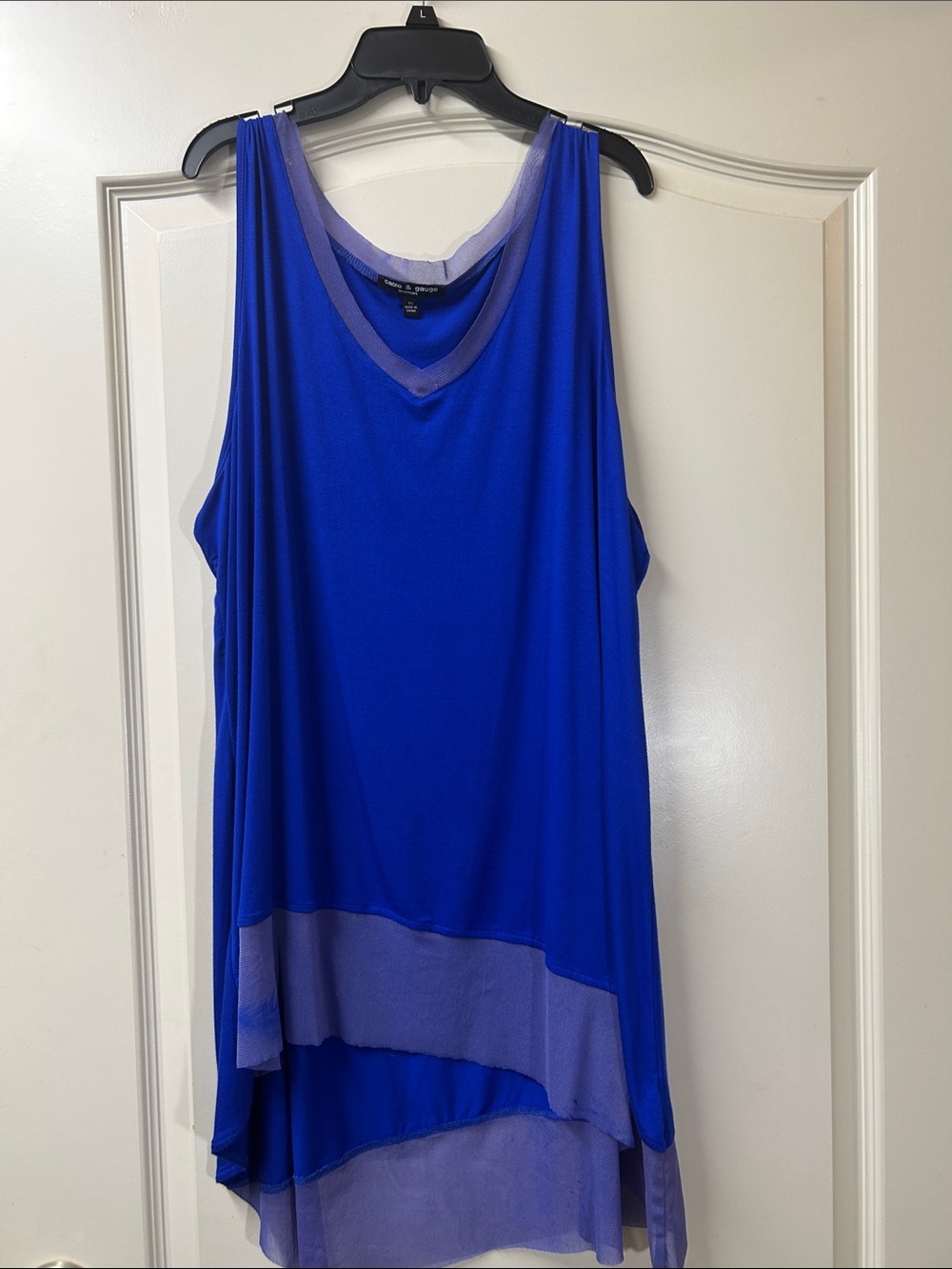 Cable & Gauge Cobalt Blue Tank with Lavender Trim